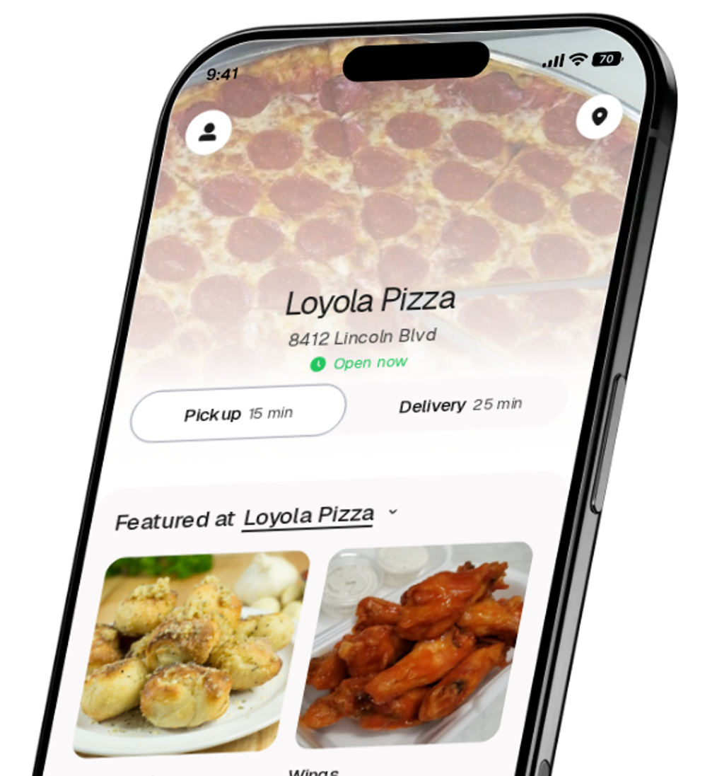 Loyola Pizza app preview